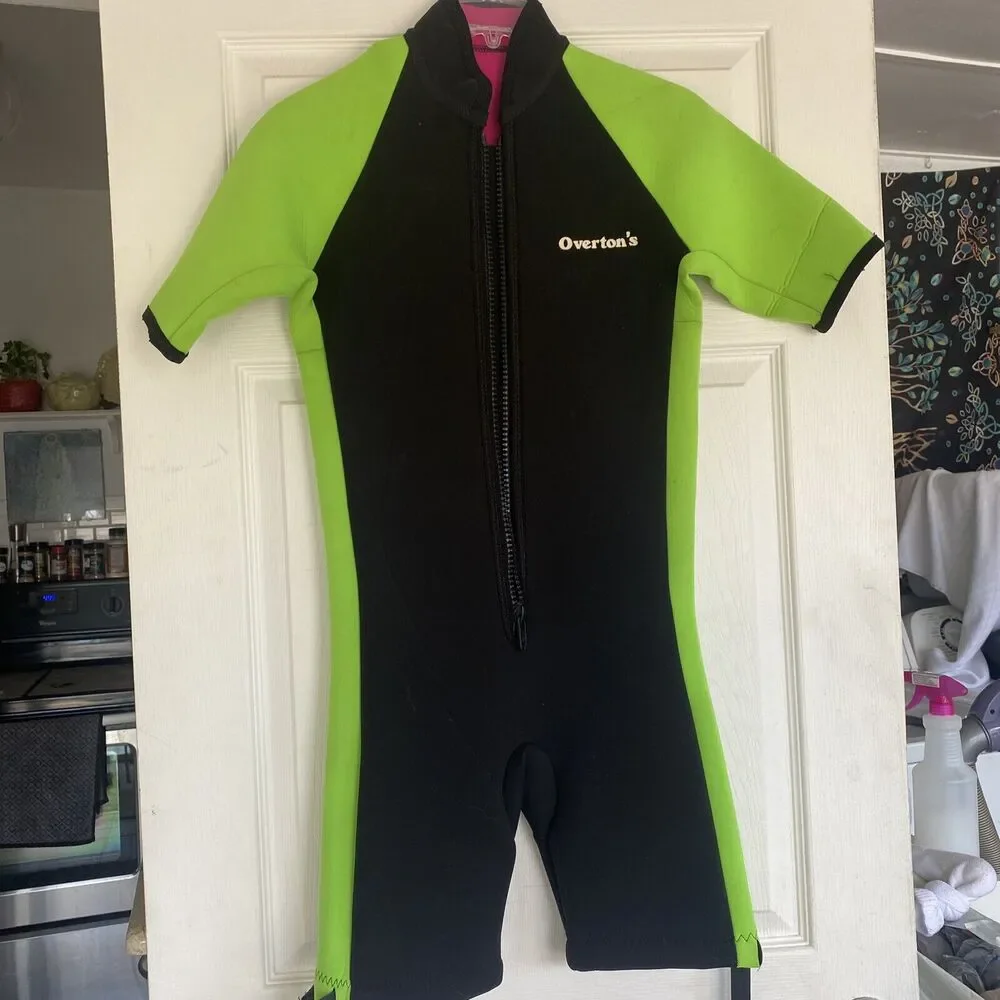 O’Neill Wetsuit Kids/Adult XS 1/4 Leg Black and Neon Green BOS